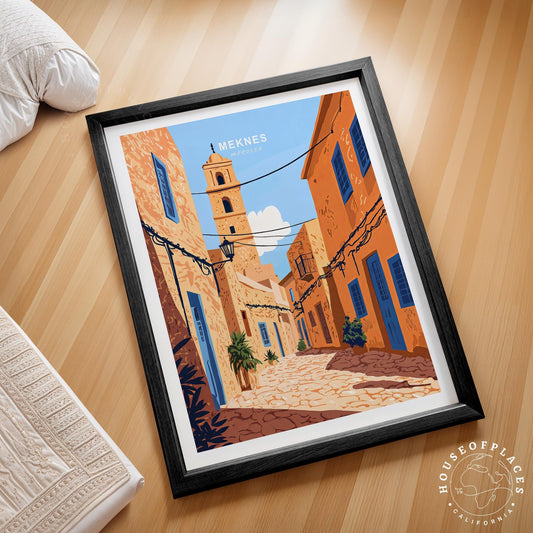 Meknes Travel Poster – Morocco Wall Art Print
