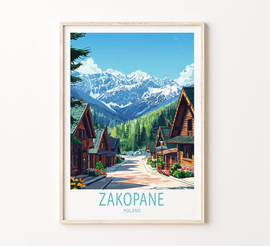 Zakopane Travel Poster – Poland Wall Art Print