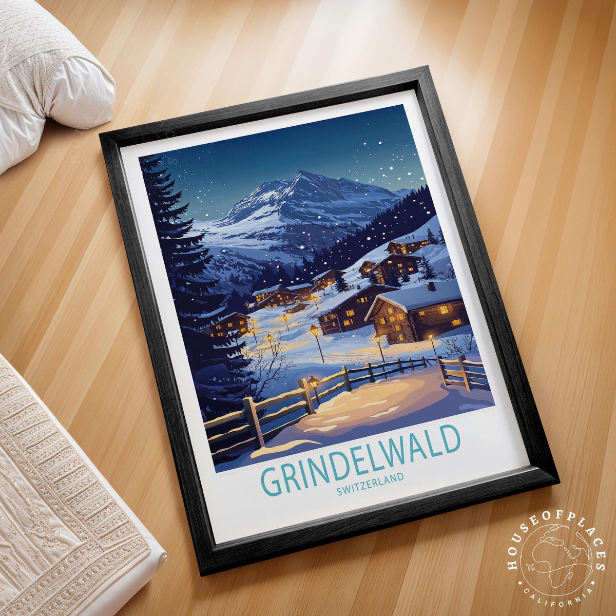 Grindelwald Switzerland Winter travel poster – view 2