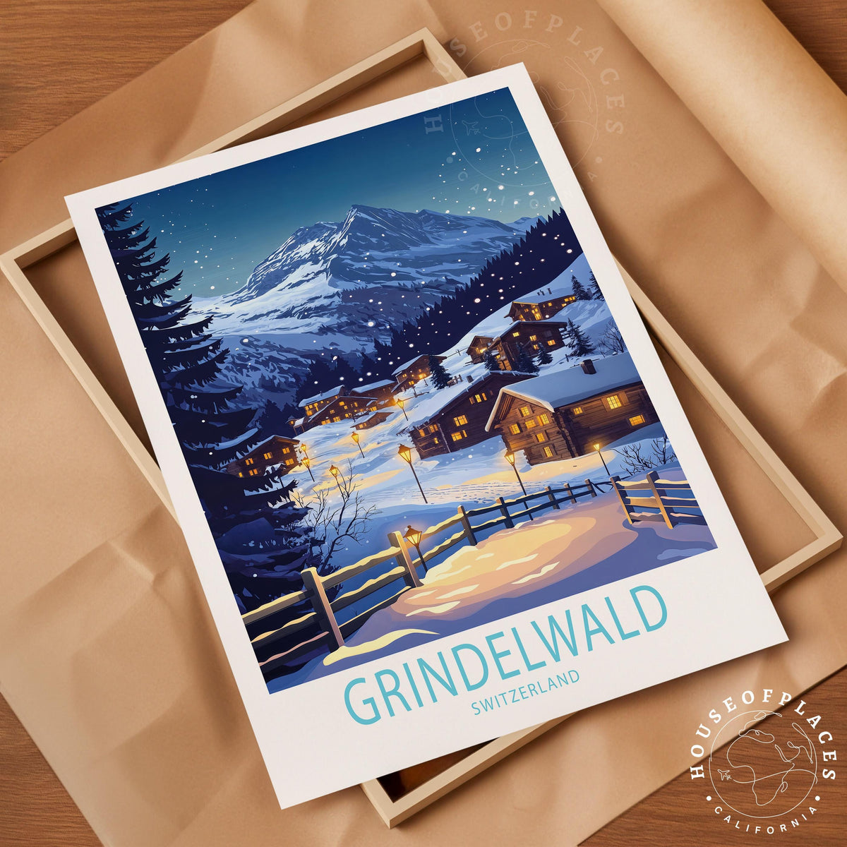 Grindelwald Switzerland Winter travel poster – view 10