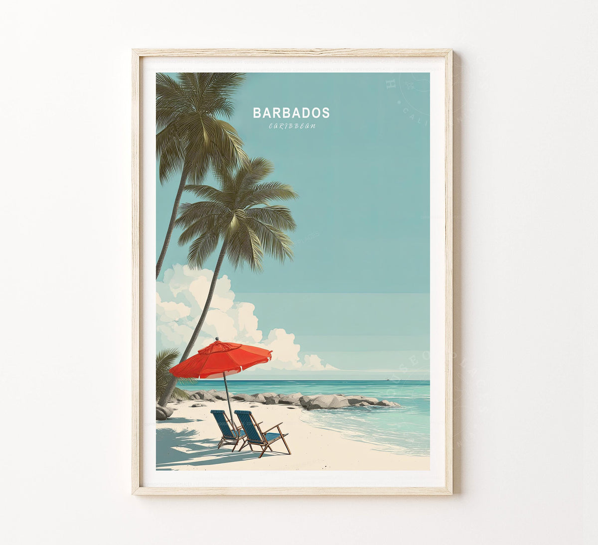 Barbados Travel Poster – North America Wall Art Print