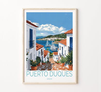 Puerto Duques Travel Poster – Spain Wall Art Print