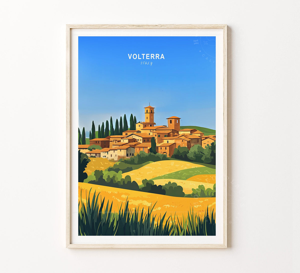 Volterra Travel Poster – Italy Wall Art Print