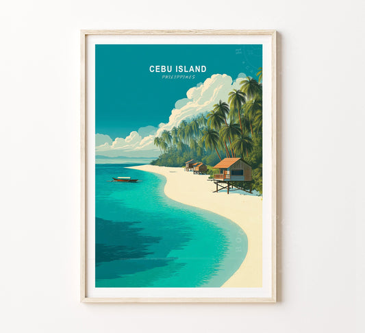 Cebu Island Travel Poster – Philippines Wall Art Print