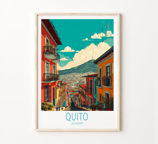 Quito Travel Poster – Ecuador Wall Art Print