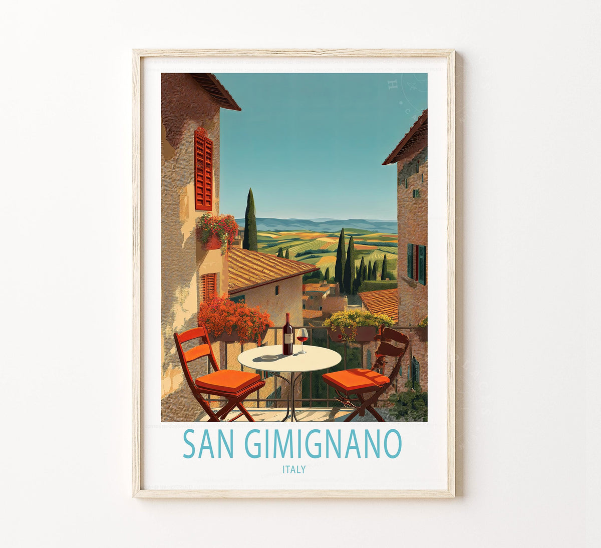 San Gimignano Travel Poster – Italy Wall Art Print