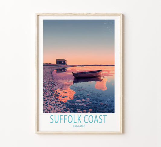 Suffolk Coast Travel Poster – Seaside Wall Art Print