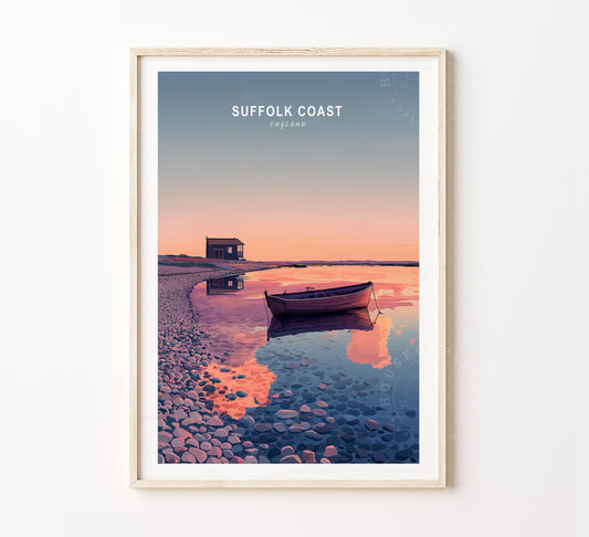 Suffolk Coast Travel Poster – United Kingdom Wall Art Print
