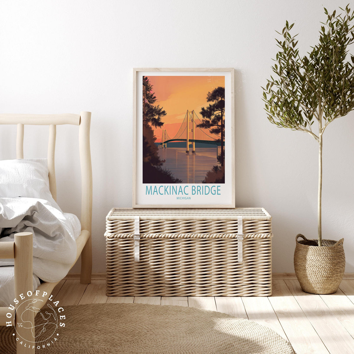 Mackinac Bridge travel poster – view 3