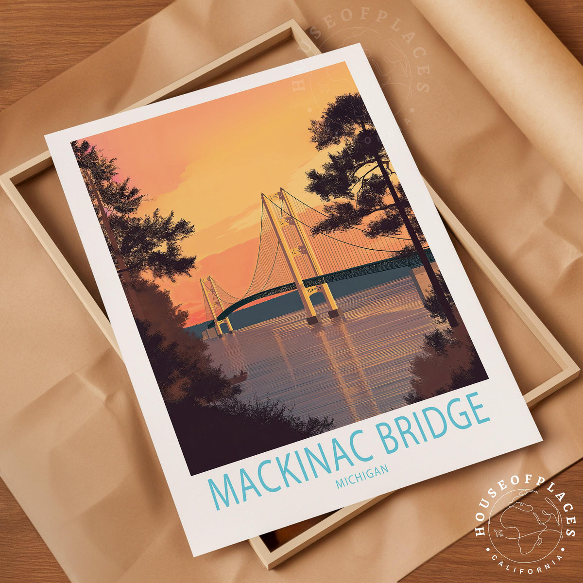 Mackinac Bridge travel poster – view 10