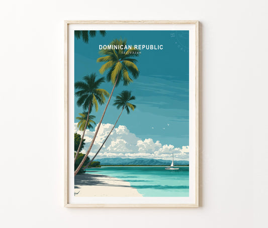 Dominican Republic Travel Poster – North America Wall Art Print
