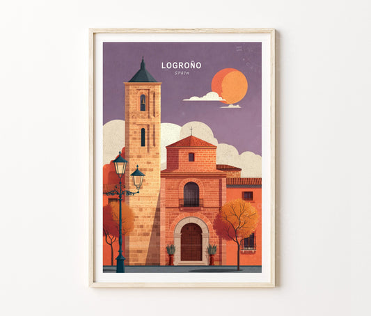 Logroño Travel Poster – Spain Wall Art Print
