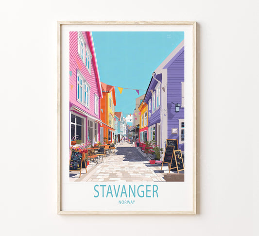 Stavanger Travel Poster – Norway Wall Art Print