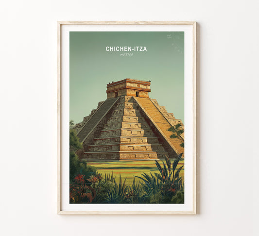 Chichen-Itza Travel Poster – Chichen-Itza Wall Art Print