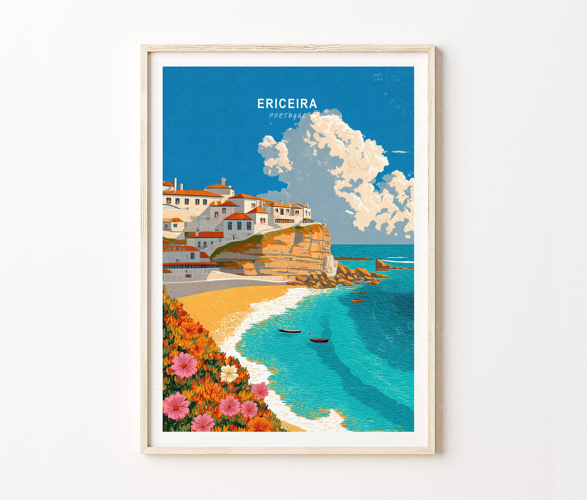 Ericeira Travel Poster – Town Wall Art Print
