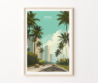 Dhaka Travel Poster – Bangladesh Wall Art Print