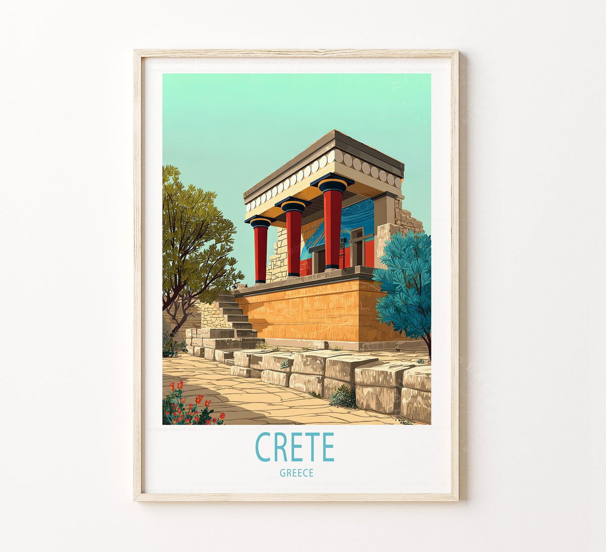 Crete Travel Poster – Greece Wall Art Print