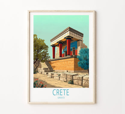 Crete Travel Poster – Greece Wall Art Print