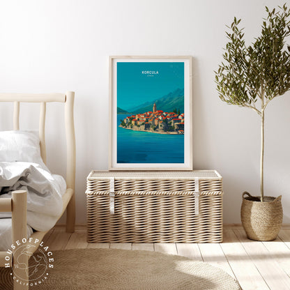 Korcula travel poster – view 3
