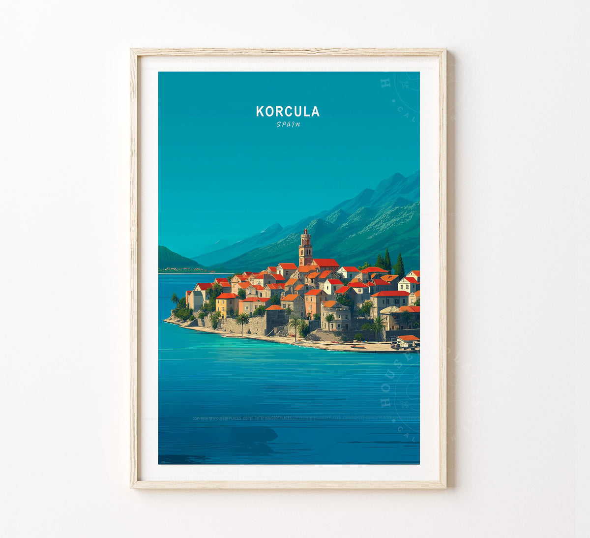 Korcula Travel Poster – Spain Wall Art Print