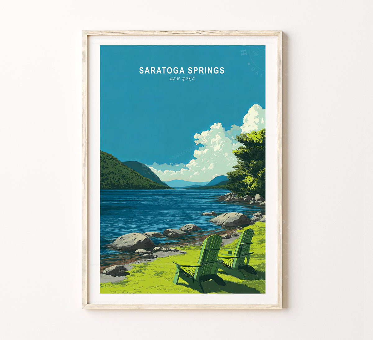 Saratoga Springs Travel Poster – New York Wall Art Print