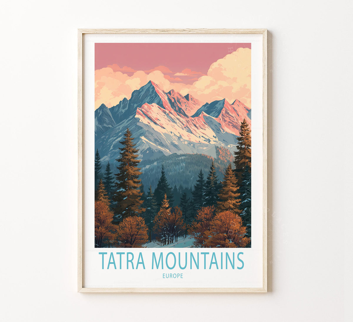 Tatra Mountains Europe Travel Poster Wall Art Print