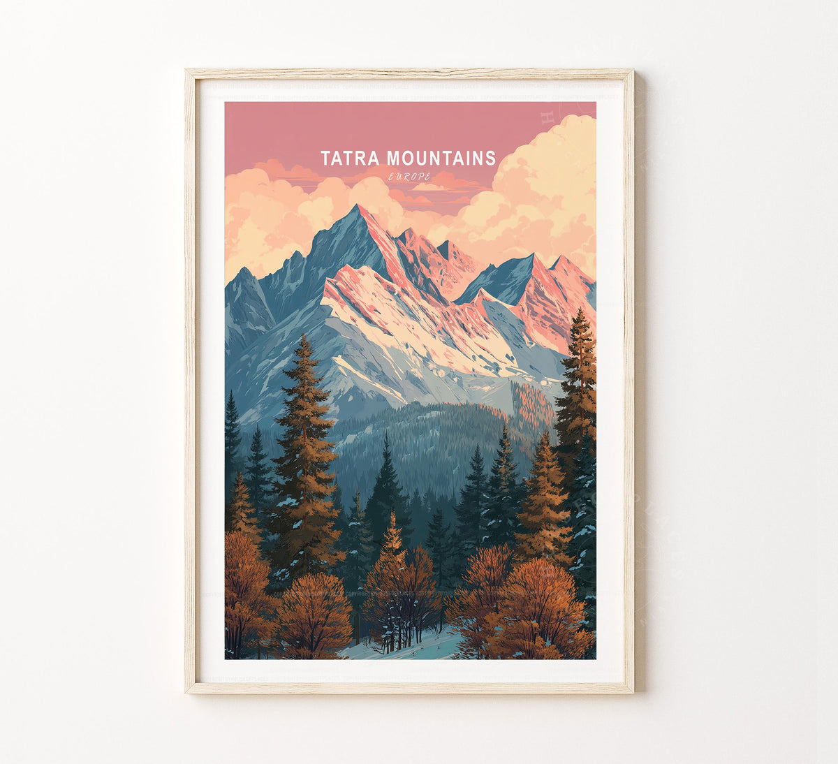 Tatra Mountains Europe Travel Poster Wall Art Print