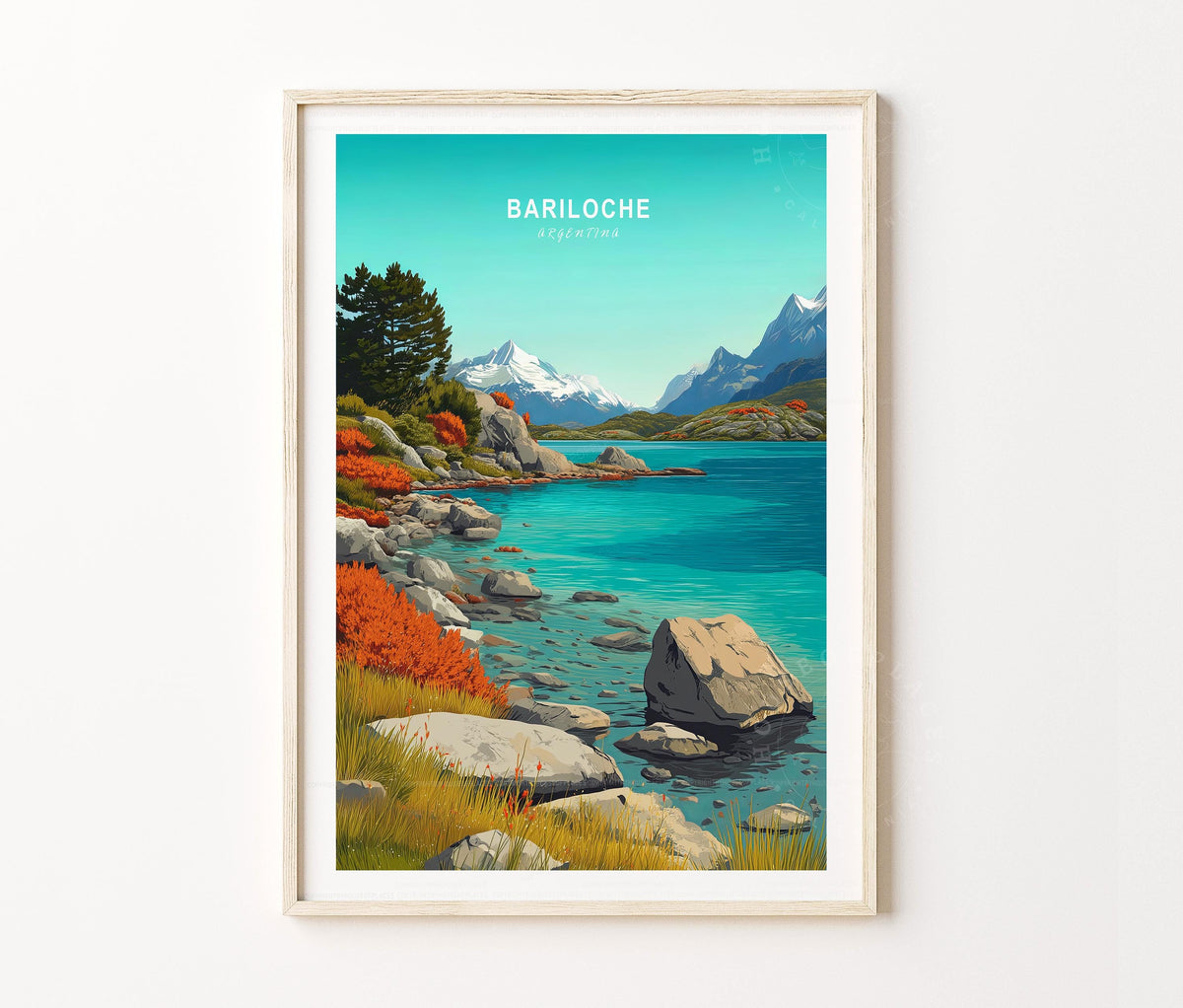 Bariloche Travel Poster – Argentina Wall Art Print