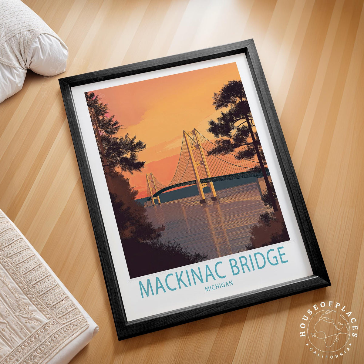 Mackinac Bridge travel poster – view 2