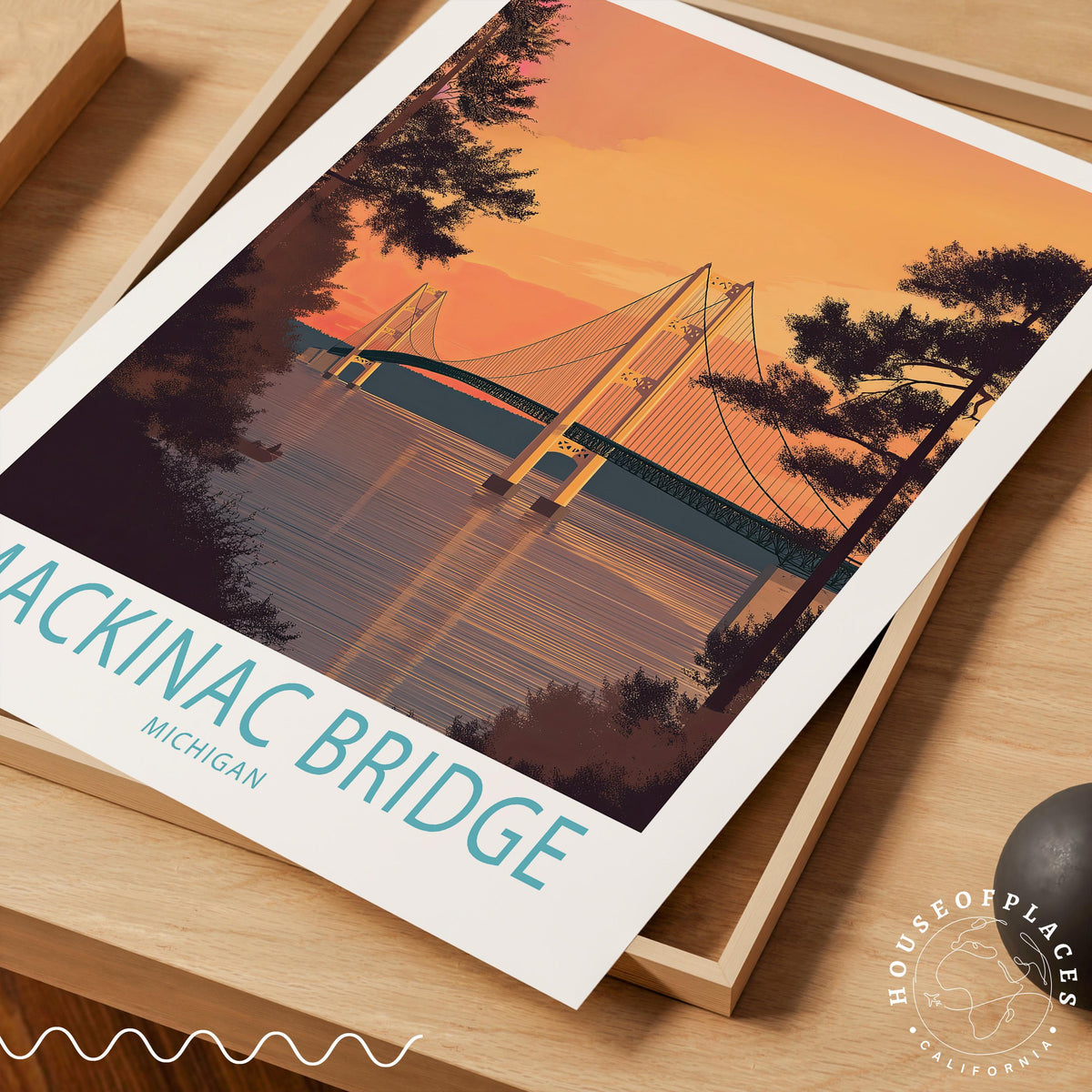 Mackinac Bridge travel poster – view 4