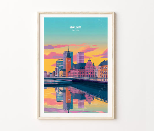 Malmo Travel Poster – Sweden Wall Art Print