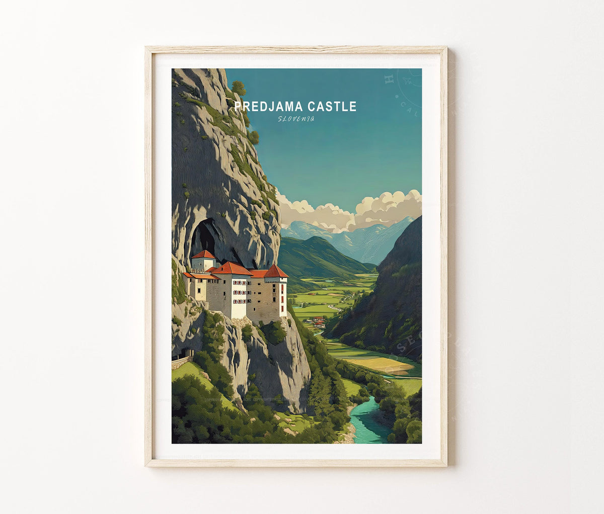 Predjama Castle Travel Poster – Castel Wall Art Print