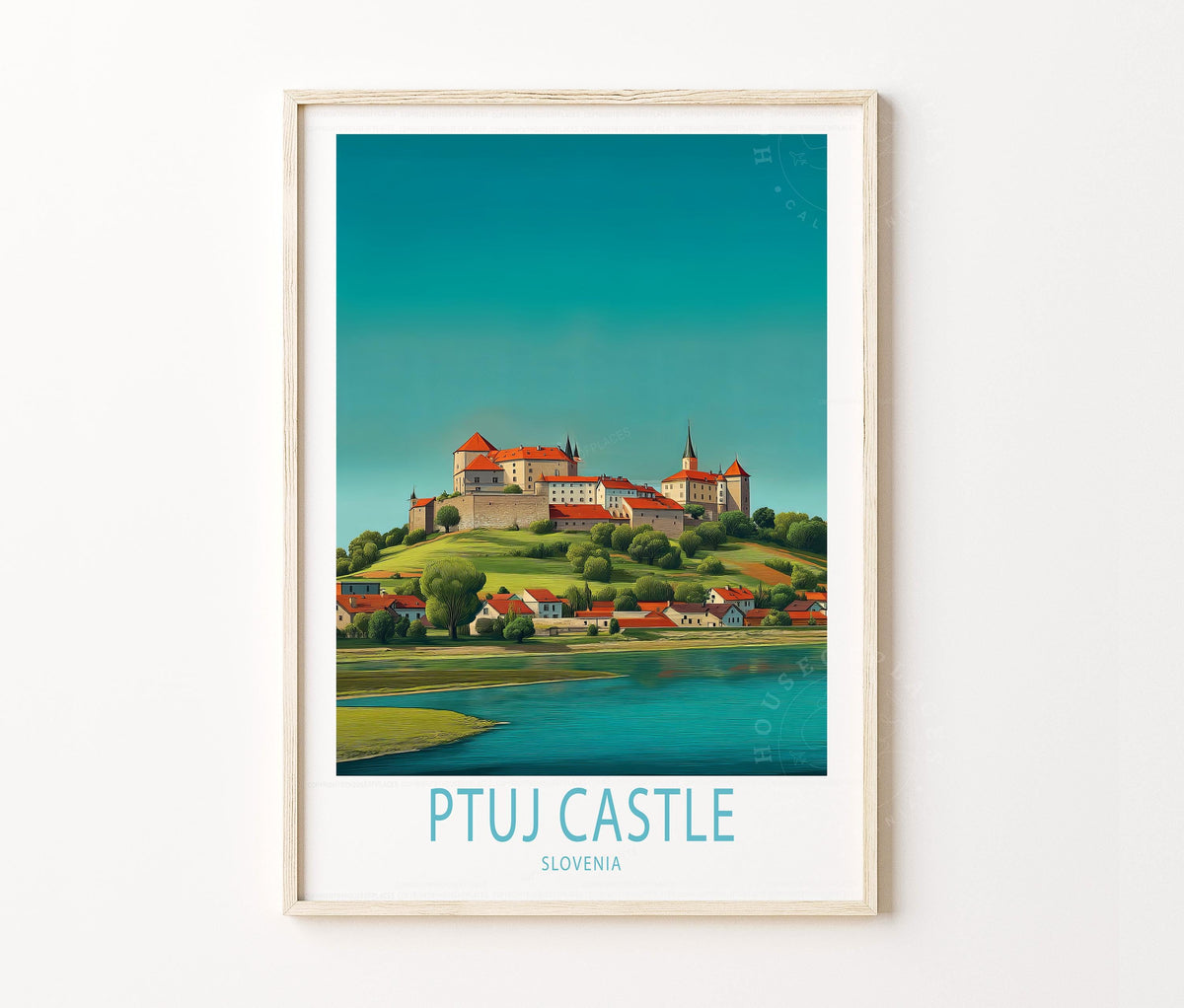 Ptuj Castle Travel Poster – Slovenia Wall Art Print