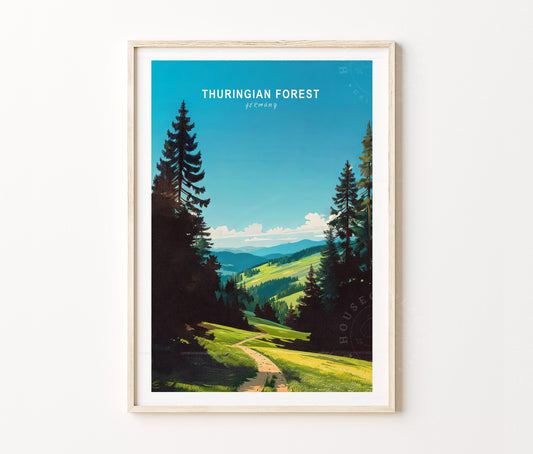 Thuringian Forest Travel Poster – Germany Wall Art Print