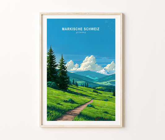 Markische Schweiz Travel Poster – Germany Wall Art Print
