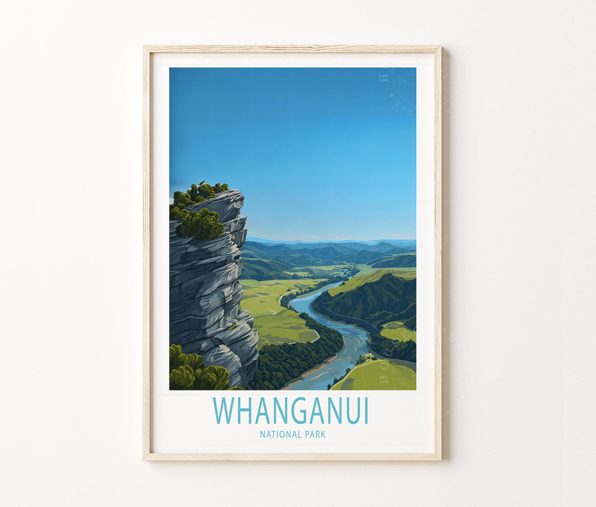 Whanganui National Park Travel Poster Wall Art Print