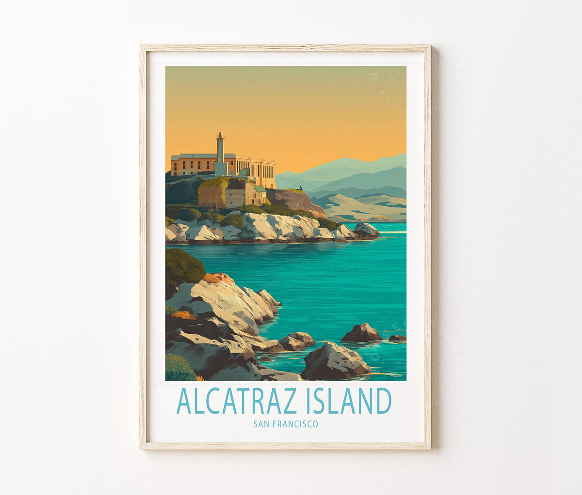 Alcatraz Island San Francisco Travel Poster – USA Wall Art Print