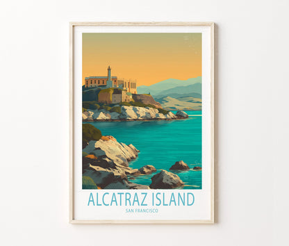 Alcatraz Island San Francisco Travel Poster – USA Wall Art Print