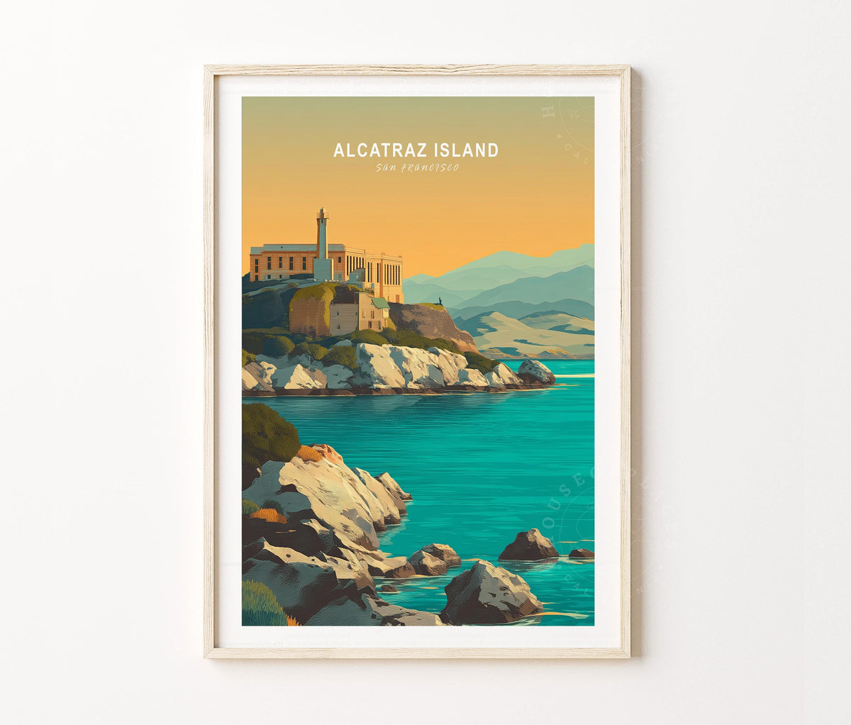 Alcatraz Island San Francisco Travel Poster – USA Wall Art Print
