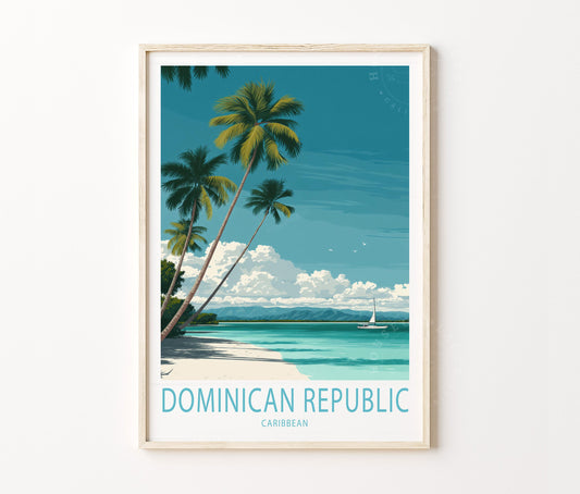 Dominican Republic Travel Poster – North America Wall Art Print
