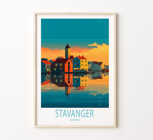 Stavanger Travel Poster – Norway Wall Art Print