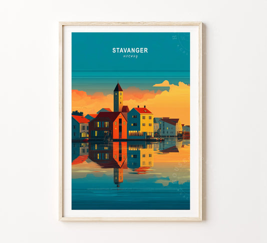 Stavanger Travel Poster – Norway Wall Art Print