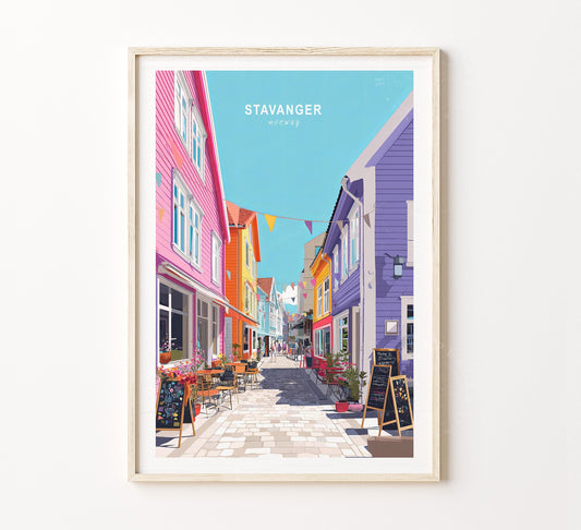 Stavanger Travel Poster – Norway Wall Art Print