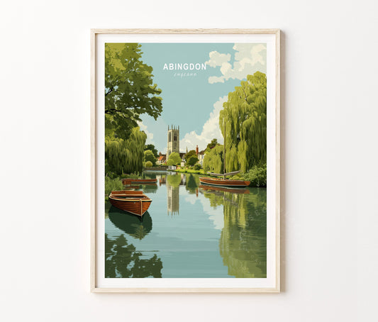 Abingdon Travel Poster – United Kingdom Wall Art Print