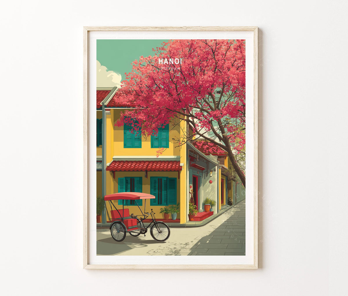 Hanoi Travel Poster – Vietnam Wall Art Print