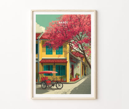 Hanoi Travel Poster – Vietnam Wall Art Print