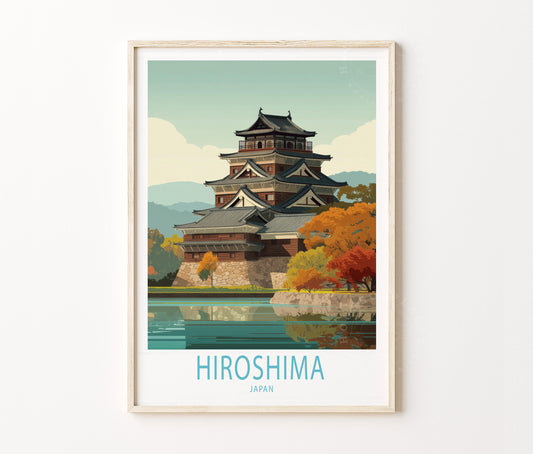 Hiroshima Travel Poster – Japan Wall Art Print