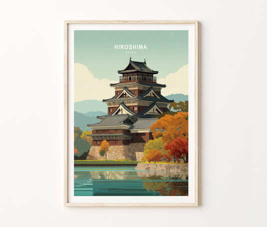 Hiroshima Travel Poster – Japan Wall Art Print