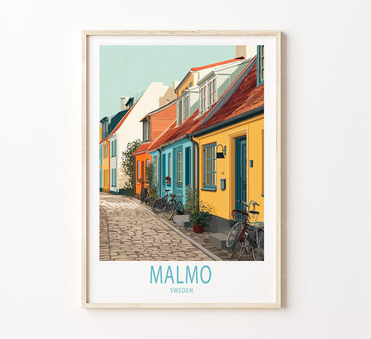 Malmo Travel Poster – Sweden Wall Art Print