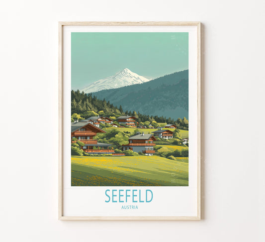 Seefeld Travel Poster – Austria Wall Art Print